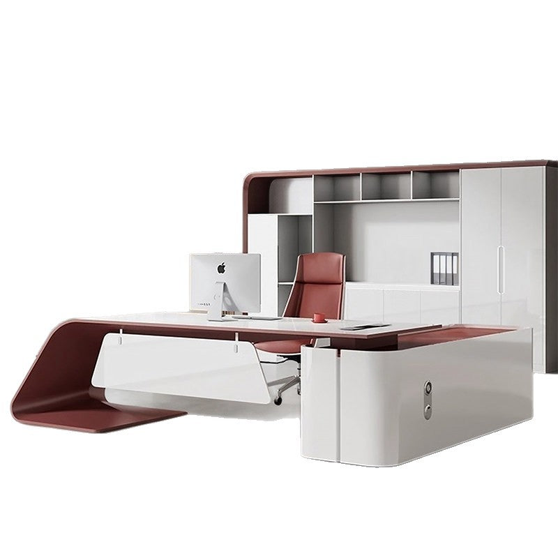 Saint li paint boss table fashion president table casual modern elegant executive table and chair combination light luxury office desk and chair