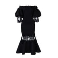 D368 cross-border women's fashion elegant lace off-the-shoulder mermaid evening sexy party dress - wholesale dress