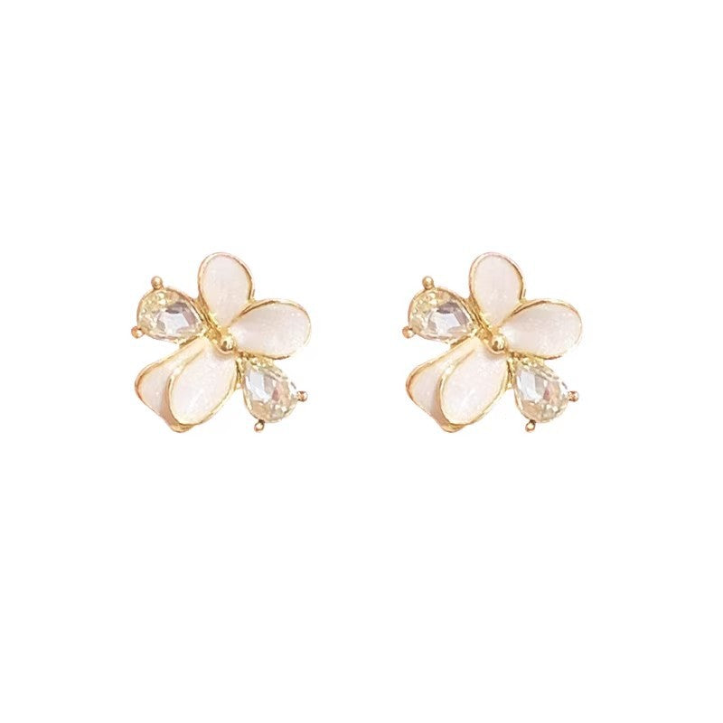 Small fresh crystal drop glaze flower earrings accessible luxuryclassyelegantelegant earrings 2026new arrival earrings wholesale