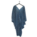 supply hot stamping heavy industry pleated v neck bat sleeve looseclassy sense dress big sale