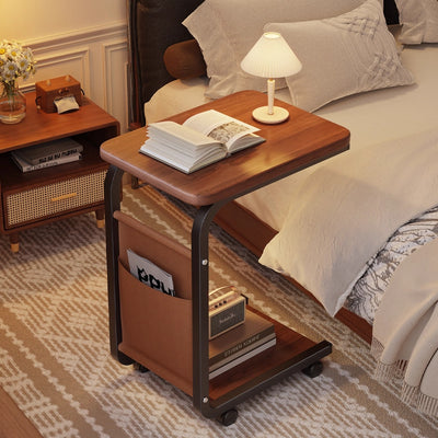 Bedside table movable storage rack bedroom bedside table for home living room coffee table trolley sofa side table small table