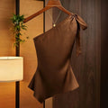 Amazon  cross-border e-commerce new arrival  solid color satin ruched bow blouse top