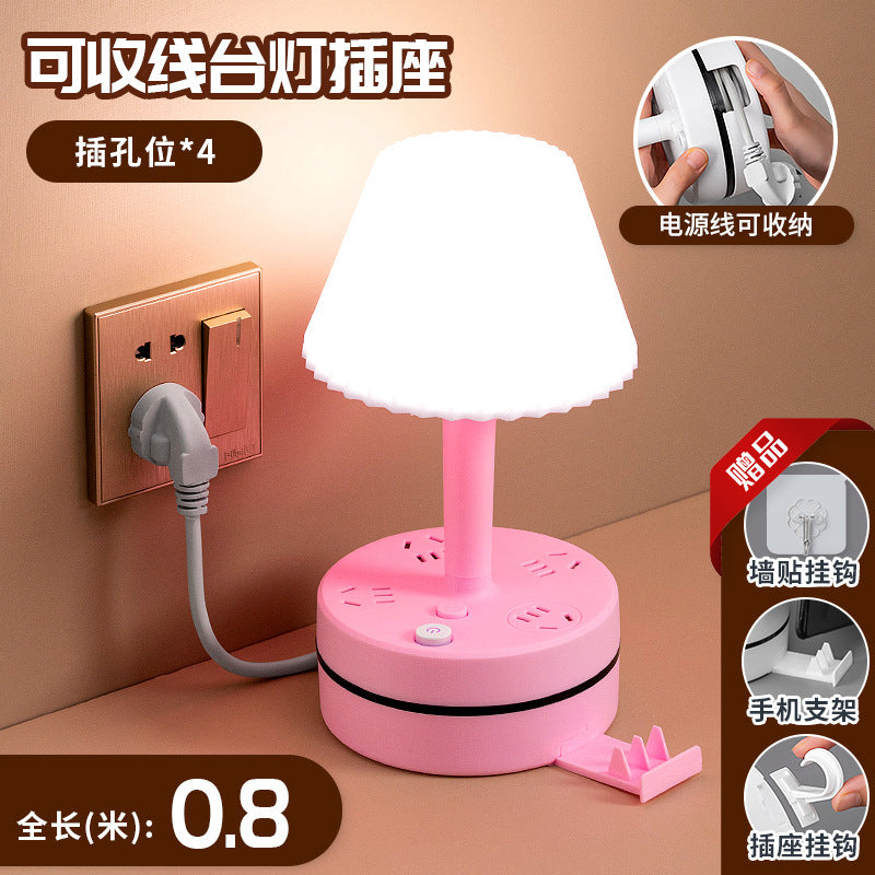 Collapsible power strip with integrated usb charging and eye-care desk lamp - perfect for home, office, or dorm room