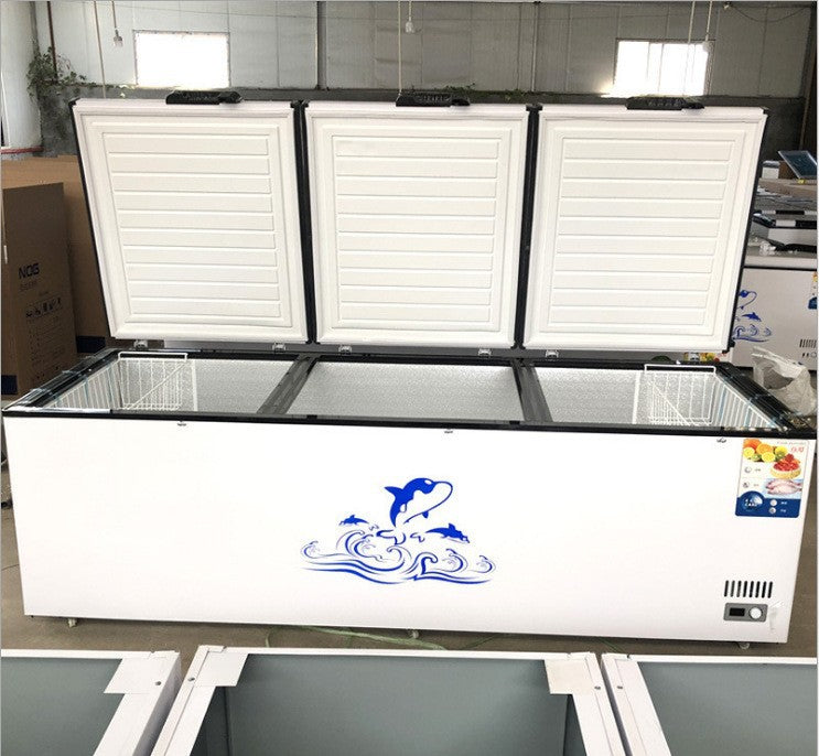 Large-capacity freezer for supermarkets, large-capacity freezer, horizontal freezer, single-door and double-door freezer for frozen meat