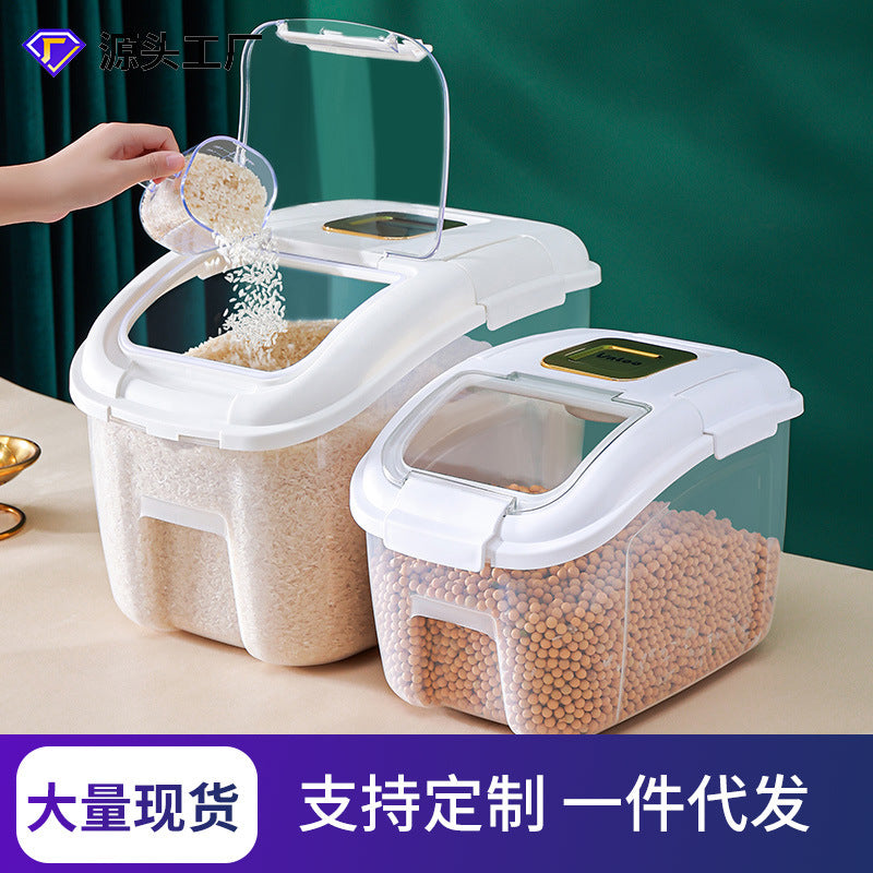 New rice bucket insect-proof moisture-proof sealed rice tank rice flour cat food dog food storage box household storage rice storage box