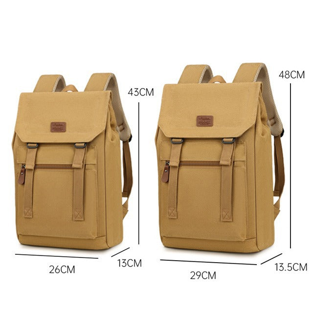 New canvas backpack men's outdoor travel leisure sports personality fashion flip backpack Chinese college student schoolbag