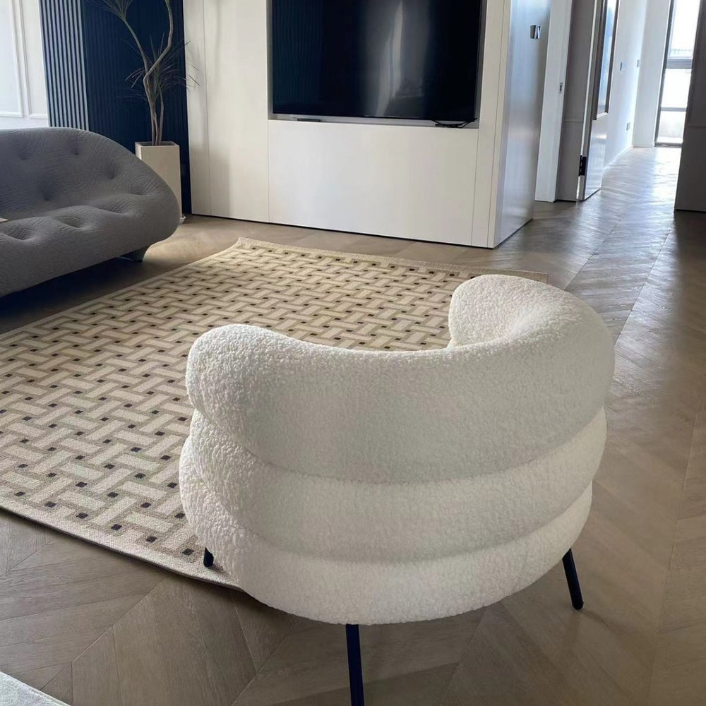 Scandinaviancasual modern sherpa single sofa designer accessible luxury living room balcony small apartment whitecasual chair