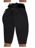 2025 amazon women's bowknot honeycomb jacquard solid color yoga pants, activewear, capri leggings - in stock, cropped length