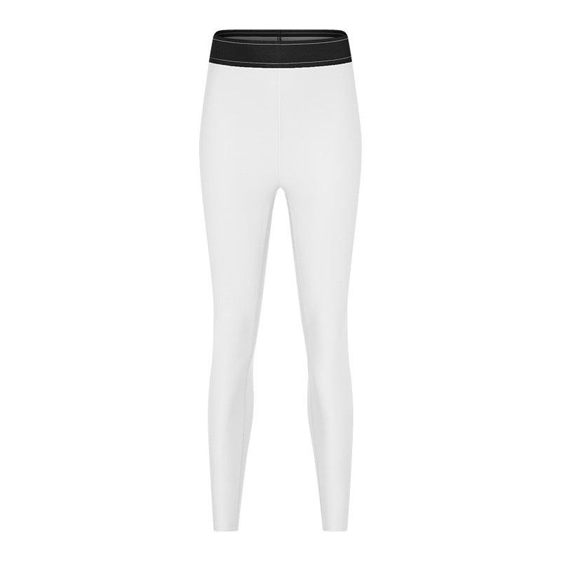 High waist hip lifting fitness yoga pants shishi dian clothing co., ltd. women's nude contrast color yoga clothes suit