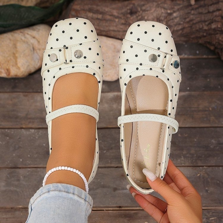 Exportplus size polka dot ballet style mary jane flats women's new arrivalautumoutwear evening shallow mouth women's flats