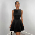 summer tk cross-border solid color a-line sleeveless slim-fit elegant tea party dress