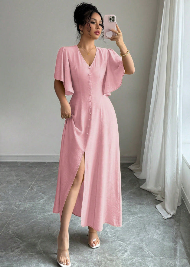 early spring new french casual chic dress - button-down design, slim fit, perfect for banquets, cocktail parties, and tea time