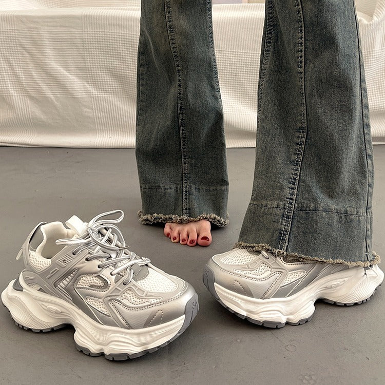 Hong kong style fried street thick sole dad shoes show small feet high street easiest for match student sports shoes mesh street style popular casual shoes