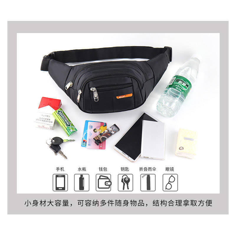 New fanny pack women's large-capacity multi-function anti-splashing water cashier business bag outdoor travel fashion mobile phone fanny pack men