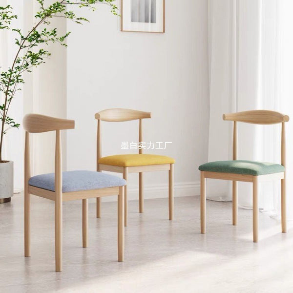 Wrought iron horn back chair wholesale Nordic modern simple hotel dining table and chair combination, milk tea shop restaurant home
