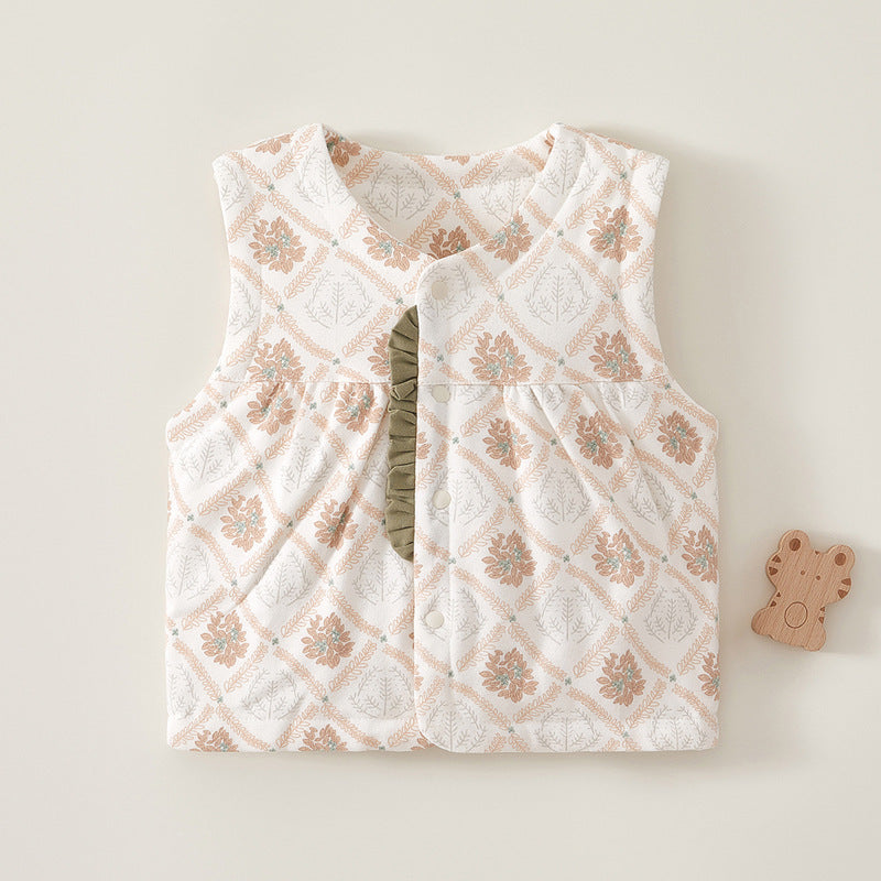Babylon baby vest winterthickened quilted outweartops for boys and girls cotton waistcoat vest baby clothes