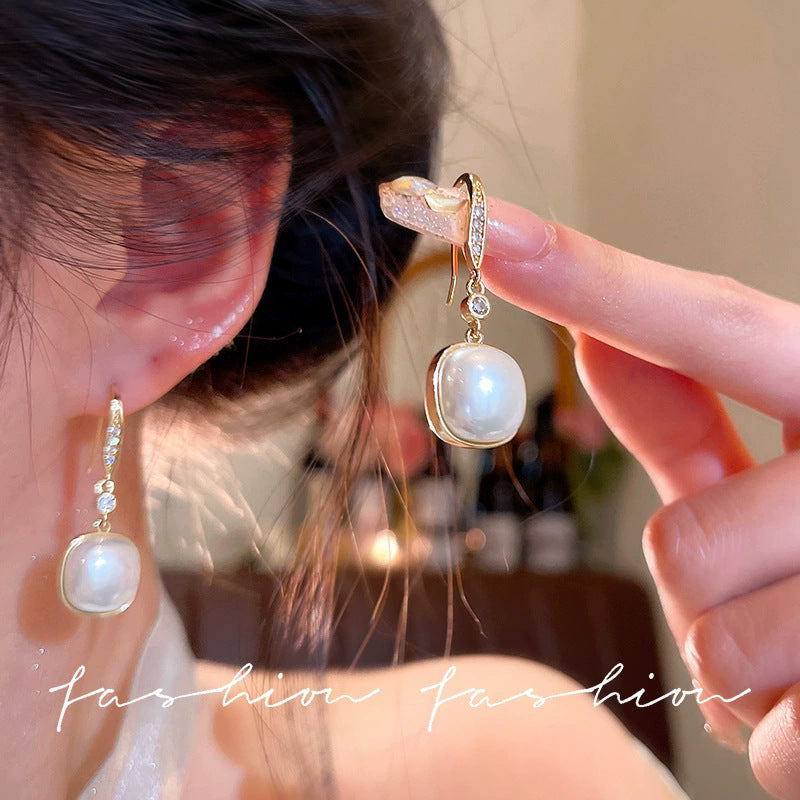 925 silver needle hong kong style retro metal earrings for women classy geometric plain hoop earrings easiest for match exaggerated work clothing earrings