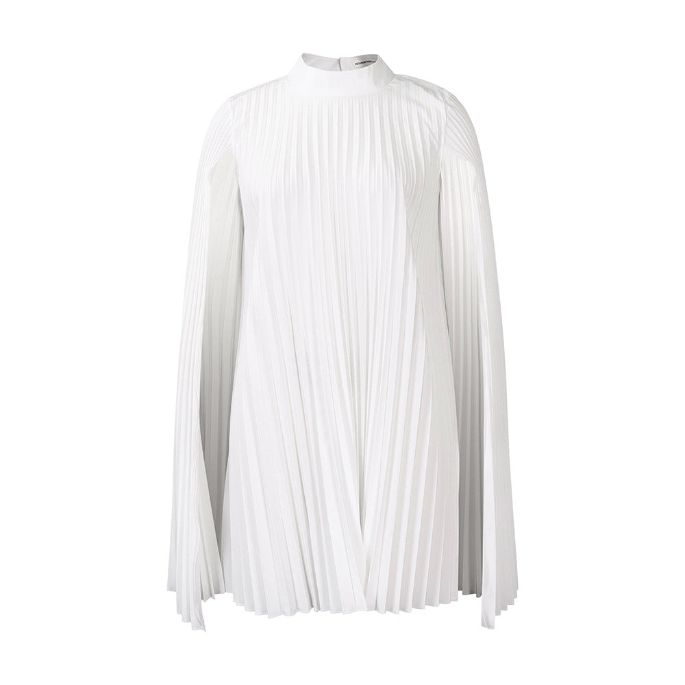 C8546 european and american women's clothing  new fashion elegant cape loose pleated plus size african dress