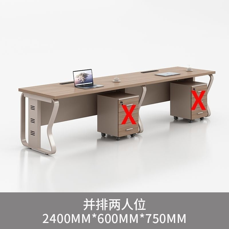 Computer desk and chair set - modern minimalist conference table for meetings, partitioned multi-person office desk for employees