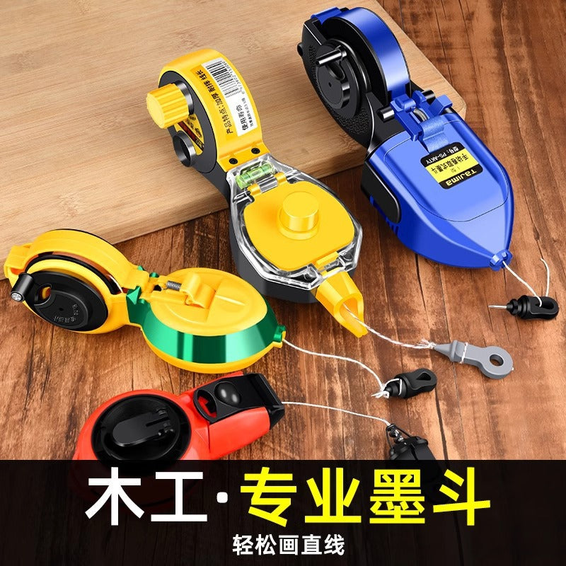 Ink fountain construction site line laying special drop-resistant plastic ink fountain line construction site line marker manual automatic wooden bucket line drawing worker