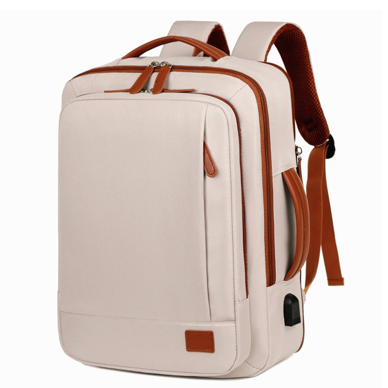 Cross-border casual backpack, men's and women's high-end fashion backpack, waterproof computer bag, large-capacity expansion travel backpack