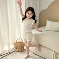 Kids' summer knit sleeveless vest - lightweight, hollow-out, soft, breathable, ruffle-trimmed knit top for babies