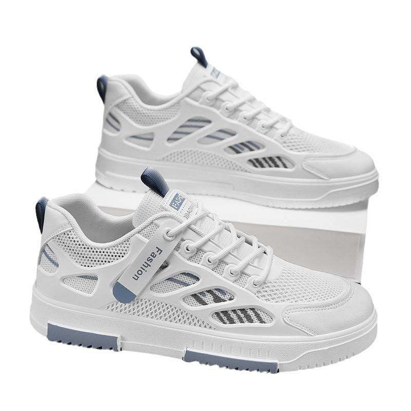 Men's skate shoes - spring 2026 new collection: breathable mesh, athletic & casual style. trendy, versatile white sneakers for teens and young adults