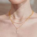 amazon new arrival round paper clip chain pendant necklace women's stainless steel trendyfashionpopular necklace