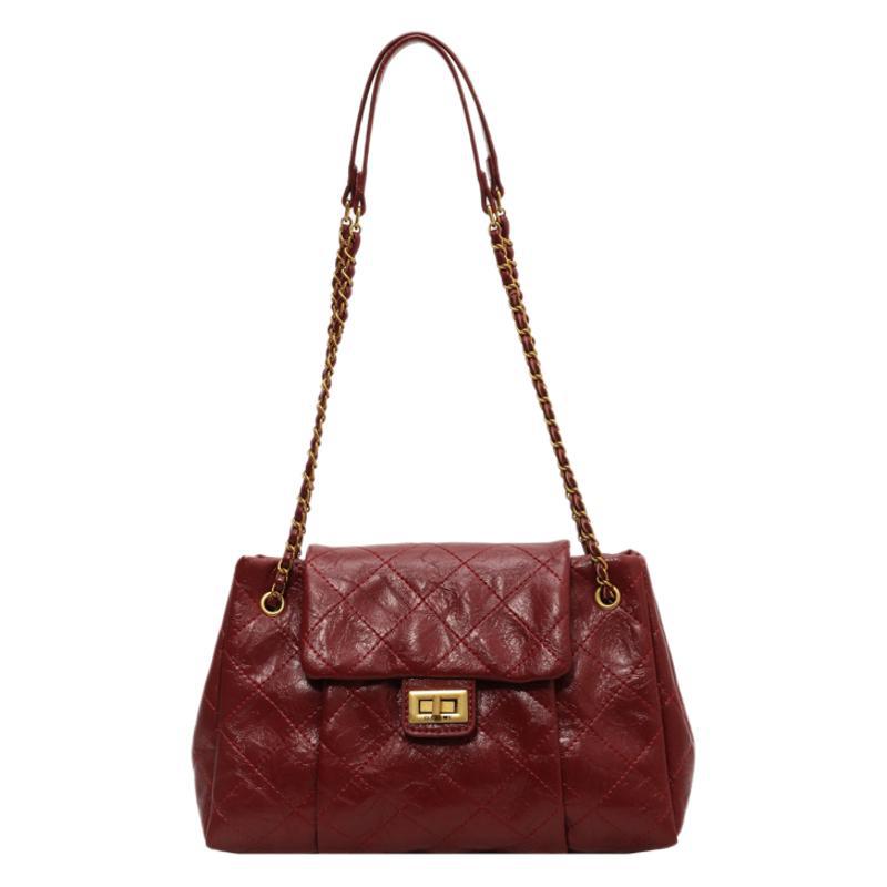 Casual retro large-capacity bag women's 2025 new fashion chain messenger bag, foreign versatile commuter shoulder bag