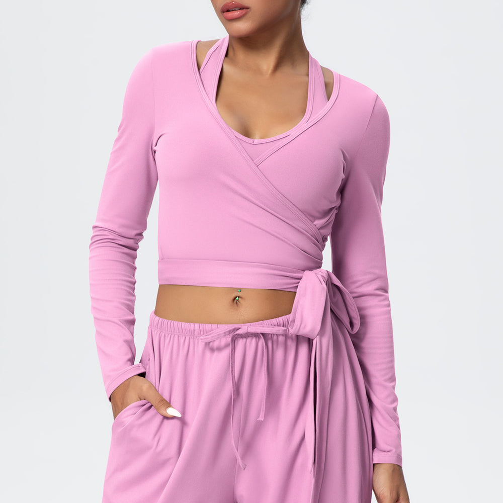 New arrival: solid color brushed microfiber breathable high-stretch yoga set - 3-piece workout outfit for running, fitness, and yoga