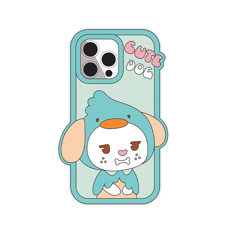 Silicone cartoon mobile phone protective cover manufacturer customized mold opening suitable for iphone15-Pingguo 16 silicone cover
