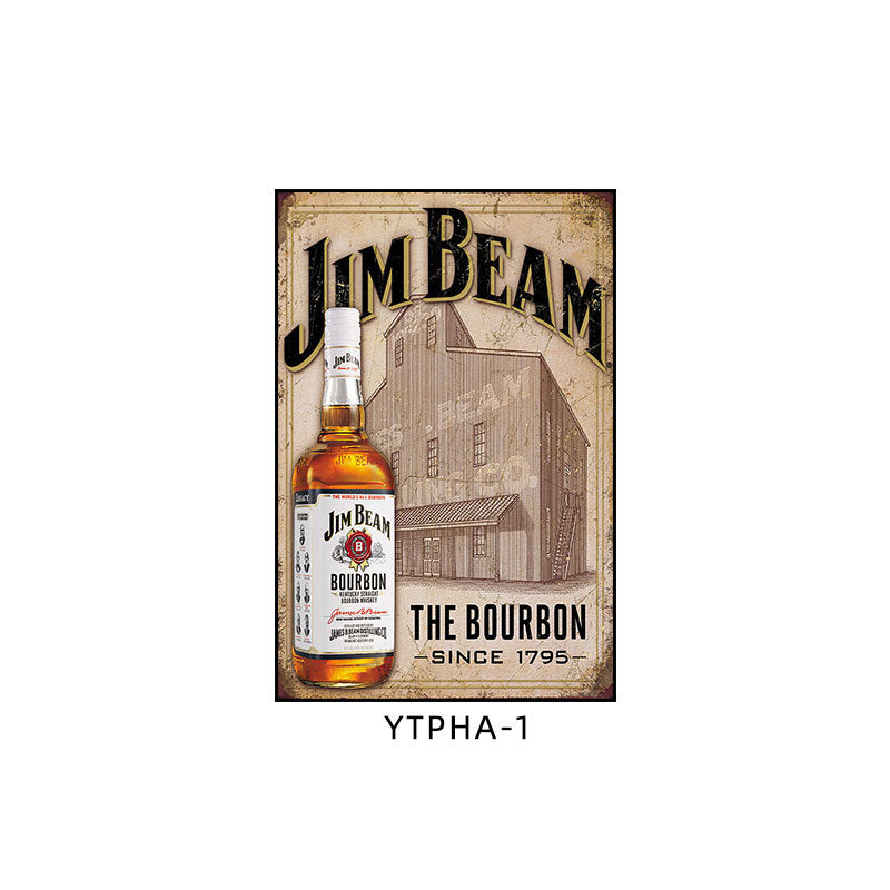 Bar decoration painting American retro cafe hanging painting Qingba KTV box Route 66 old iron mural