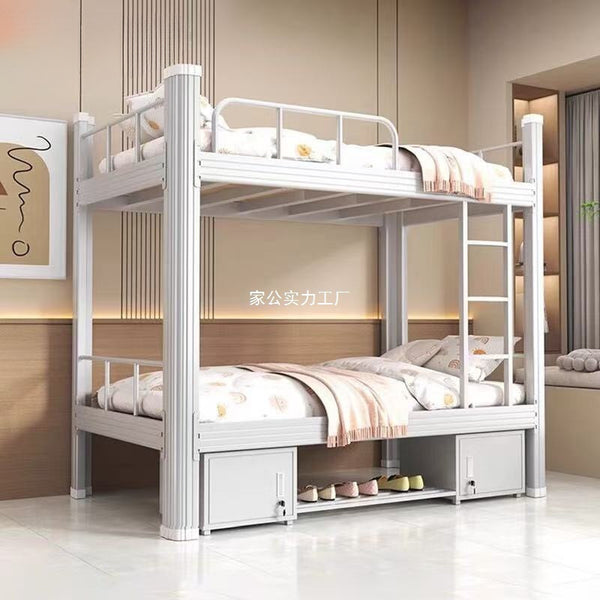 Steel bunk beds Dormitory Double wrought iron bed High and low shelf beds Staff dormitory Apartment bed Thickened bed
