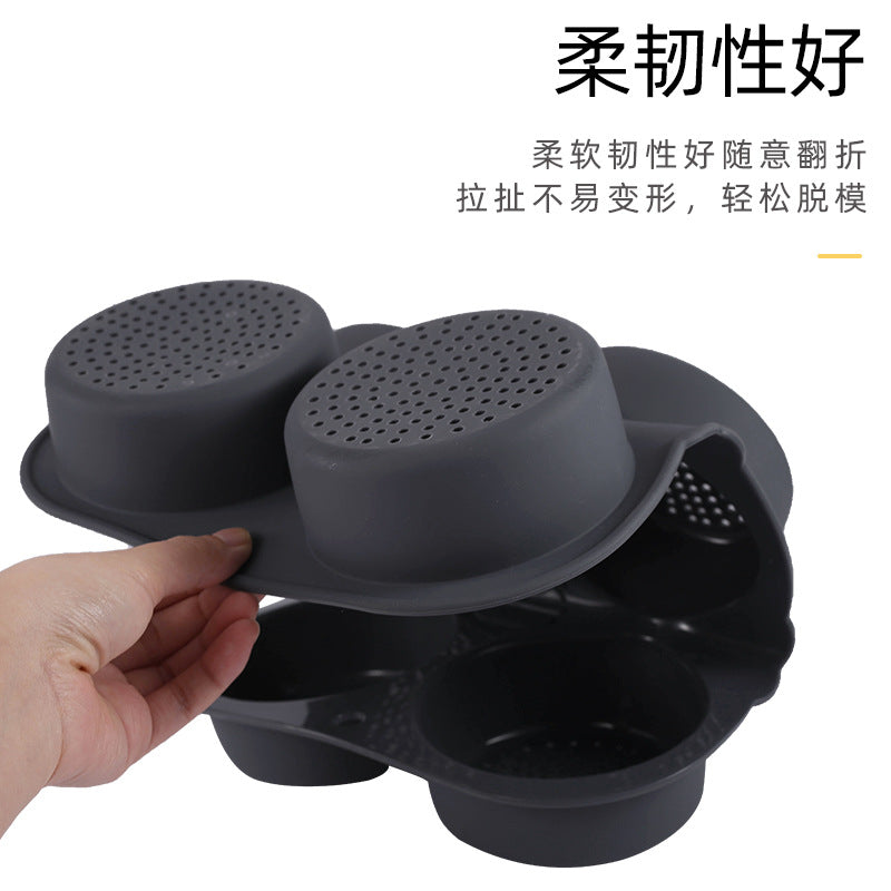 amazon food-grade silicone burger mold 6-cavity french bread mold easy release kitchen baking tool