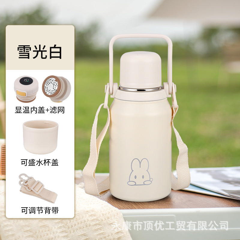 316 large-capacity thermos cup outdoor portable portable kettle stainless steel tea water separation tea making thermal insulation cold water cup