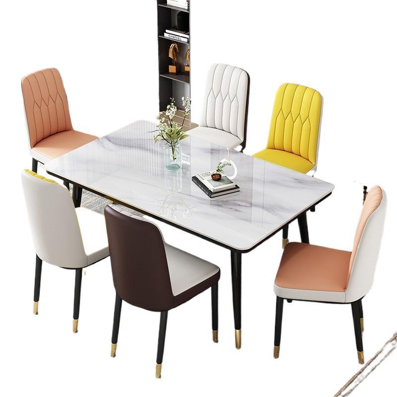Nordic light luxury dining table and chair set, minimalist dining table for home, small apartment dining table, rectangular dining table for 4 or 6 people