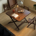Solid wood folding table - square dining table, collapsible dining table for home, small apartment, simple square table