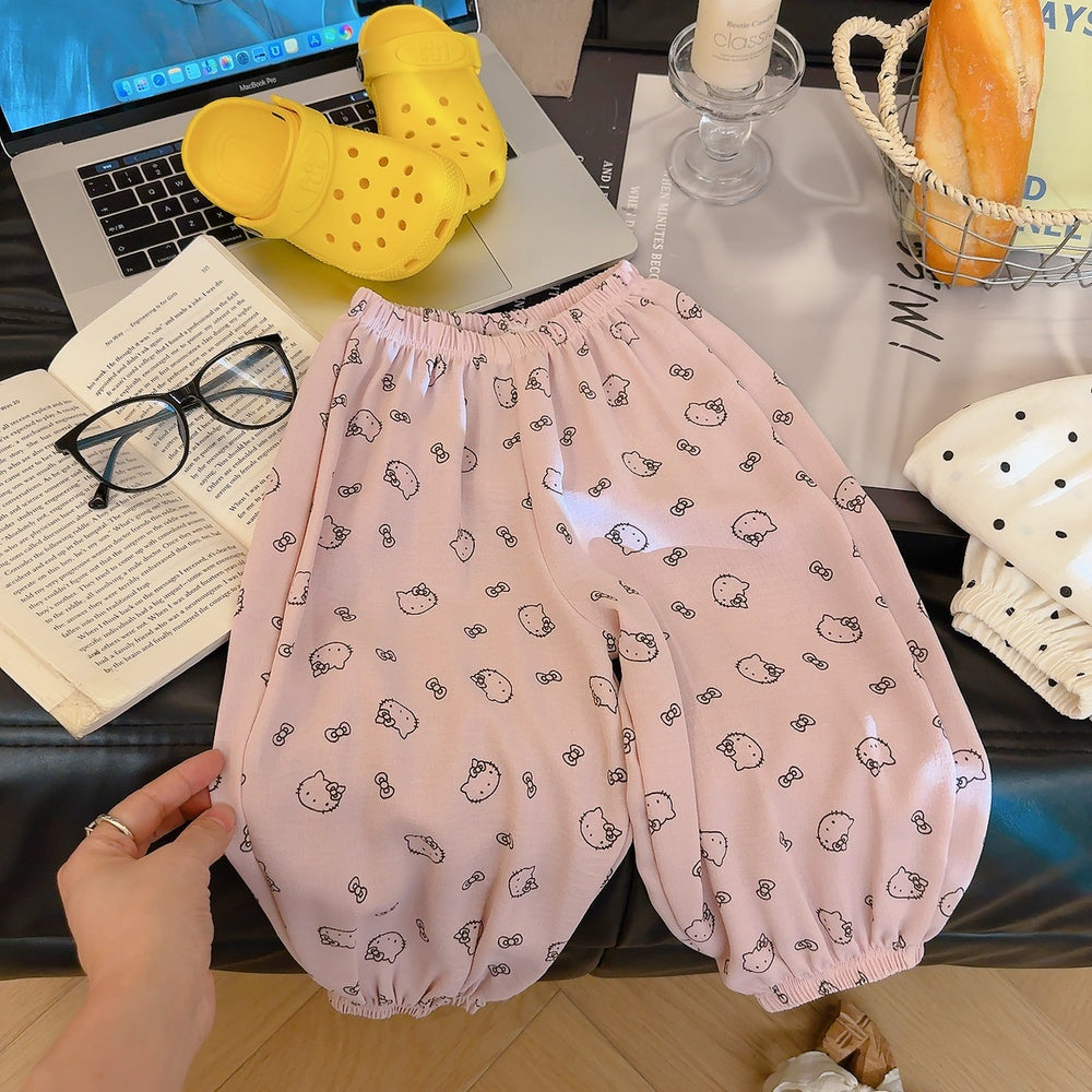[korean style wear] children's anti-mosquito pants  summer thin ins style loose walking pants thin style
