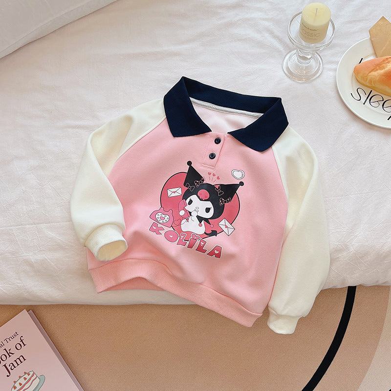【sweatshirt collection】girls' sweatshirt - new spring/autumn cartoon long sleeve fashionable and stylish casual top for little girls