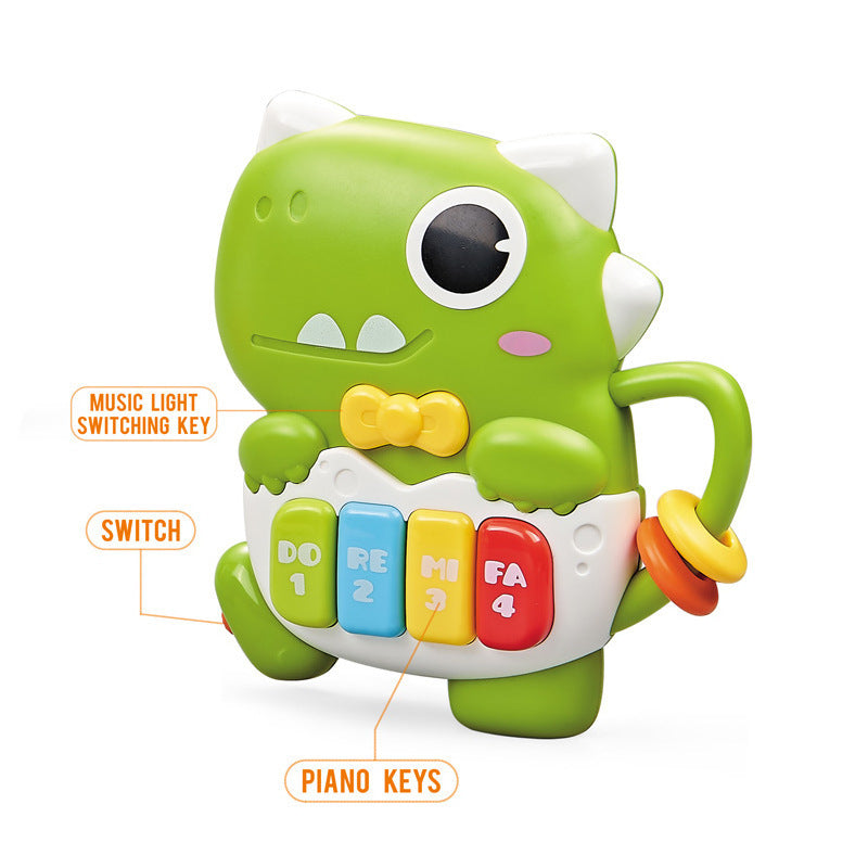 Cross-border  South East Asia Hot-selling, baby sound and light dinosaur piano children's cartoon electronic organ toy music flash
