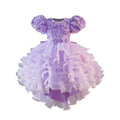 Girl dress trailing flower girl wedding dress puff sleeves new arrival cake skirt kids princess dressgirl dress