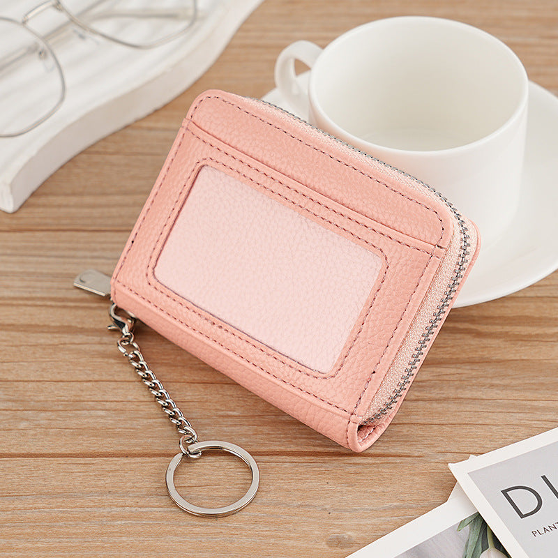 popular multi-color zipper credit card bag RFID wallet women's small card holder  organ card bag