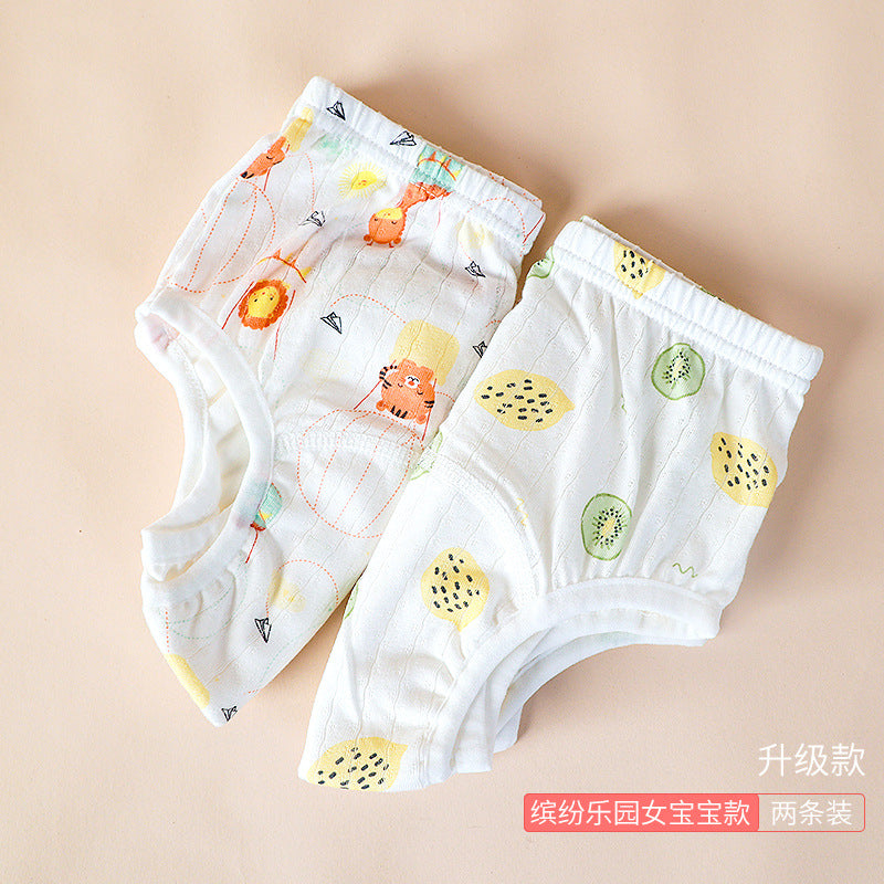 baby training pants pure cotton breathable washable diaper pocket baby cartoon diaper men's and women's learning pants antibacterial pants