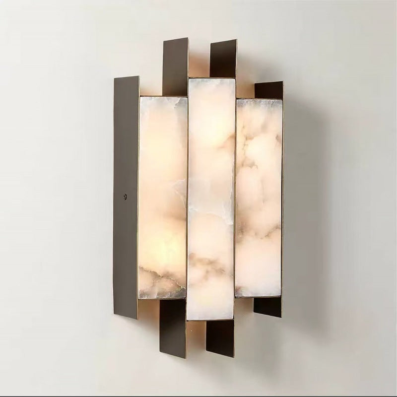 Spanish natural marble wall lamp - ideal for hotel, villa, background wall, entryway, stairwell, hallway, bedroom, and bedside decor