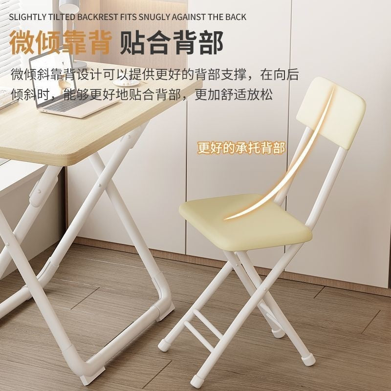 Foldable recliner foldable stool for home recliner lunch break foldable chair with backrest portable rental high round stool recliner