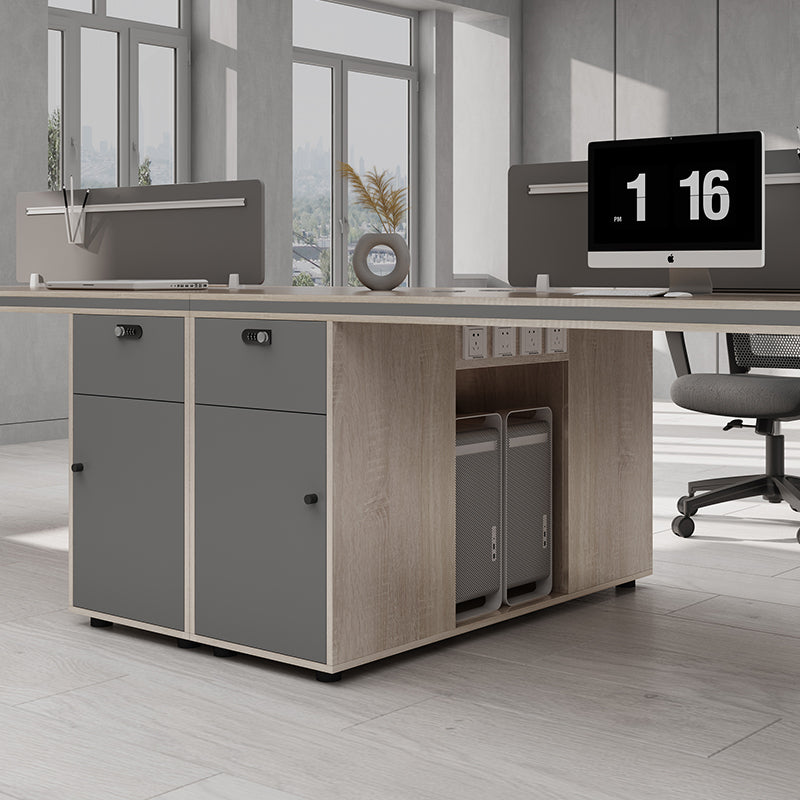 Staff office desk and chair combination casual modern double four-person seat staff table six-person slot screen office table