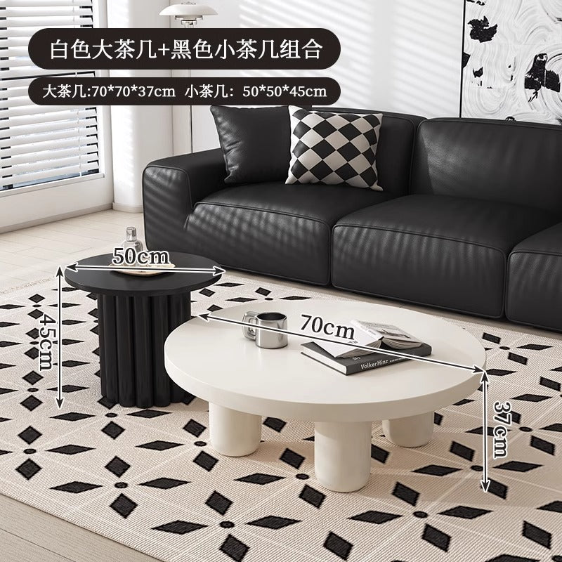 New arrivalcasual modern combination cream style round creative coffee table small ins style living room for home small table b&b