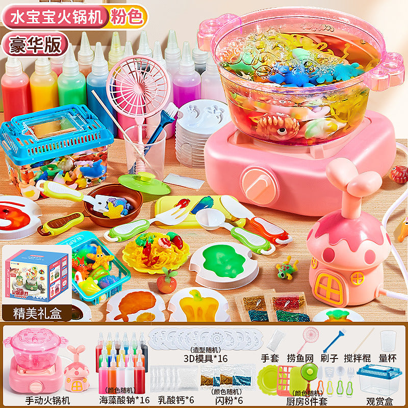 Mushroom water baby children DIY handmade magic water elf kitchen toy puzzle boy girl birthday gift