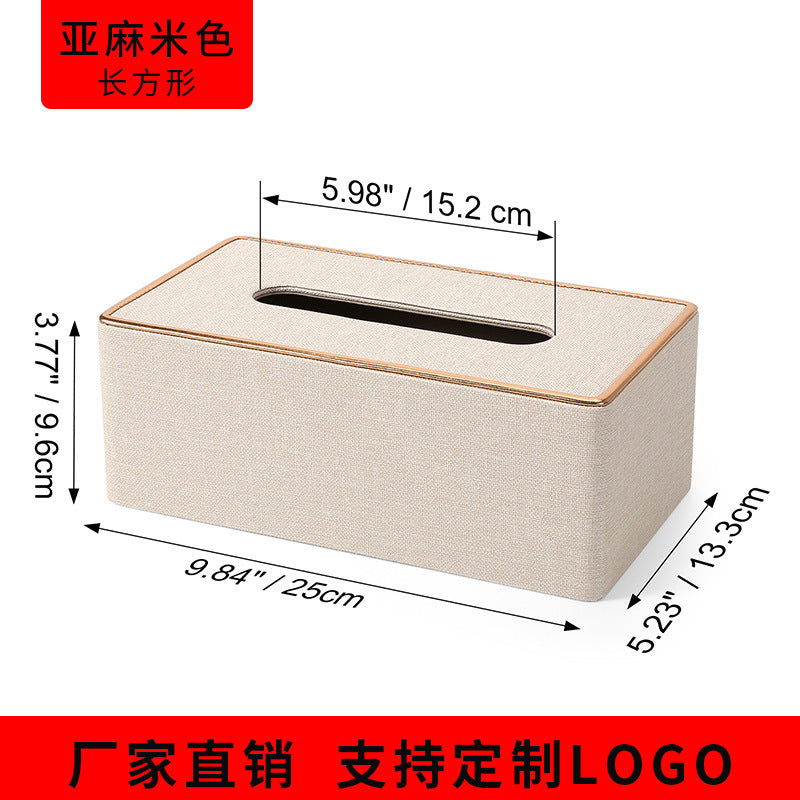 Paper box light luxury high sense living room dining room universal leather paper box hotel special European tissue box wholesale