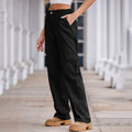 autumn european and american cross-border e-commerce women's fashion  new washed semi-elastic waist denim cargo pants